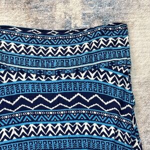 Charlotte Russe Strapless Aztec Print Maxi Dress Blue White Size Medium